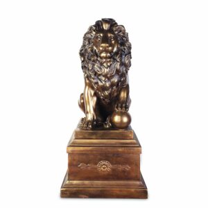 Bronze With Polished Accents Finish Lion With Right Ball Hd-71159 By Homey Design | Mobilia Cleopatra Bronze with Polished Accents Finish Lion with Right Ball HD-71159 By Homey Design