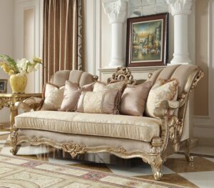 Luxury Champagne Hd-2663 Sofa By Homey Design | Mobilia Cleopatra Luxury Champagne HD-2663 Sofa By Homey Design