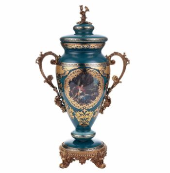Deep Aegean Blue-Gold URN HD-4016S By Homey Design
