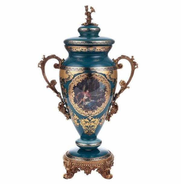 Deep Aegean Blue-Gold URN HD-4016S By Homey Design 5