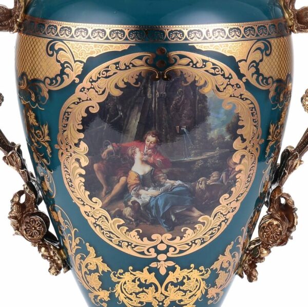 Deep Aegean Blue-Gold URN HD-4016S By Homey Design 6