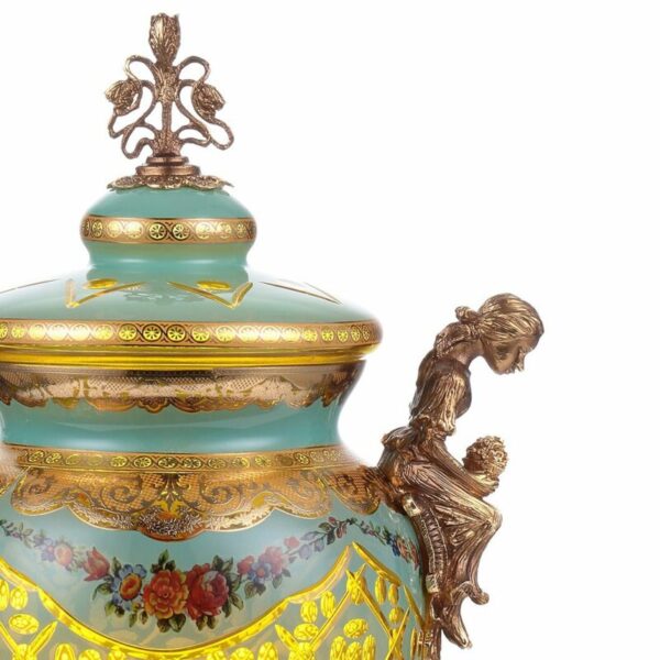 Bronze Floral Finish HD-6016L URN By Homey Design 6