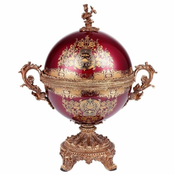 Bronze & Ruby Red Vase HD-6026 By Homey Design 5