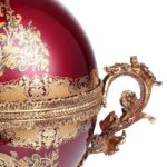 Bronze & Ruby Red Vase HD-6026 By Homey Design Decorative Accessories Mobilia Cleopatra 8 Bronze & Ruby Red Vase HD-6026 By Homey Design 8