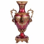 Bronze & Ruby Red Vase HD-6028 By Homey Design Homey Design HD-6028 Collection Mobilia Cleopatra 7 Bronze & Ruby Red Vase HD-6028 By Homey Design 7