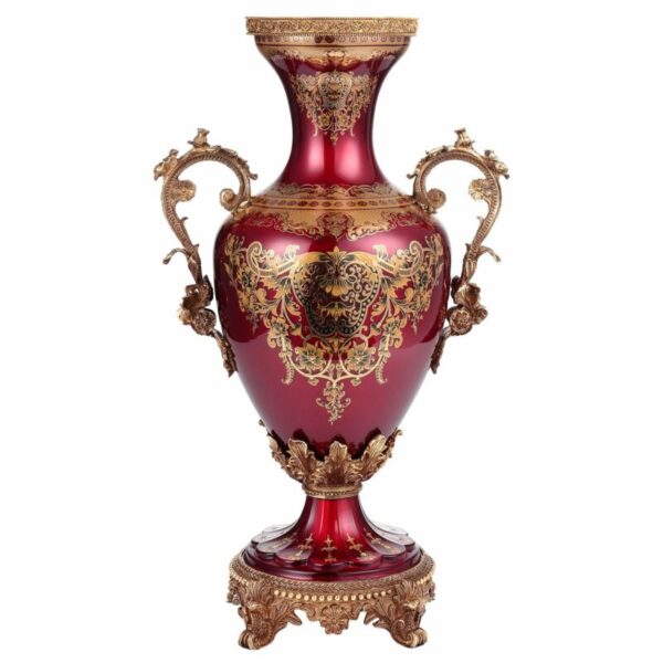 Bronze & Ruby Red Vase HD-6028 By Homey Design 5