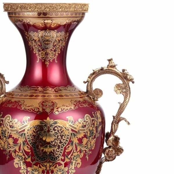 Bronze & Ruby Red Vase HD-6028 By Homey Design 6
