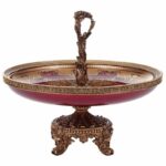Bronze & Ruby Red Bowl HD-6024 By Homey Design Decorative Accessories Mobilia Cleopatra 7 Bronze & Ruby Red Bowl HD-6024 By Homey Design 7