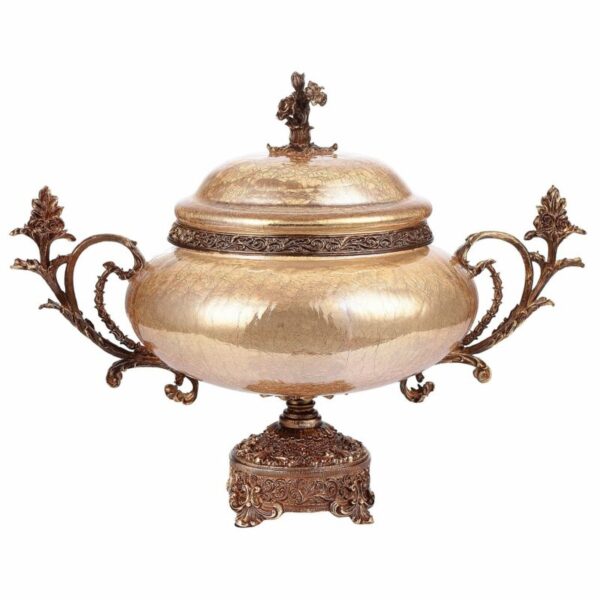 Bronze & Golden Pearl Crackle URN HD-6009 By Homey Design 5
