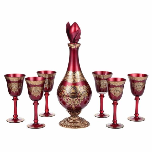 Bronze & Ruby Red 7PCs Decanter HD-6031 By Homey Design 6