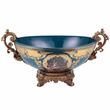 Bronze – Deep Aegean Blue-Gold Bowl HD-4005 By Homey Design