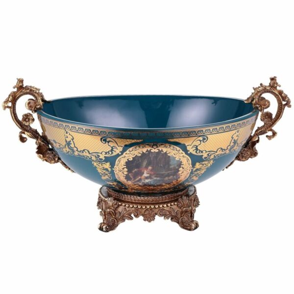 Bronze – Deep Aegean Blue-Gold Bowl HD-4005 By Homey Design 5