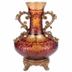 Bronze & Ruby Red Vase HD-7015 By Homey Design Homey Design Special Orders Mobilia Cleopatra 7 Bronze & Ruby Red Vase HD-7015 By Homey Design 7