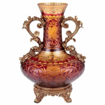 Bronze & Ruby Red Vase HD-7015 By Homey Design
