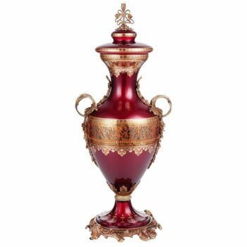 Bronze & Ruby Red Vase HD-1039 By Homey Design