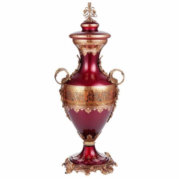 Bronze & Ruby Red Vase HD-1039 By Homey Design 5