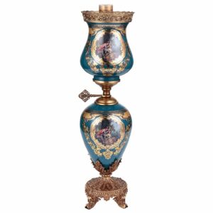Bronze &Amp; Deep Aegean Blue-Gold Table Lamp Hd-4029S By Homey Design | Mobilia Cleopatra Bronze & Deep Aegean Blue-Gold Table Lamp HD-4029S By Homey Design