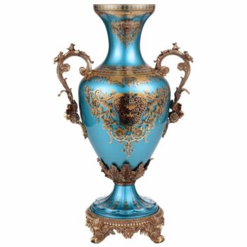 Bronze & Sapphire Blue Vase HD-6028B By Homey Design