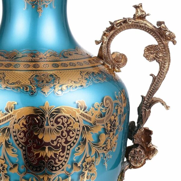 Bronze & Sapphire Blue Vase HD-6028B By Homey Design 6