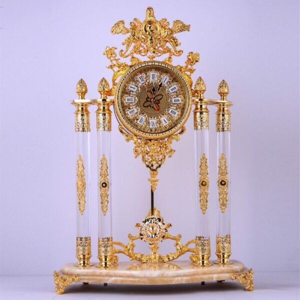 Vintage Brass Clock Finish HD-9916 By Homey Design 5