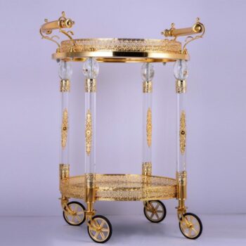 Golden Brass Bar Cart HD-352 By Homey Design