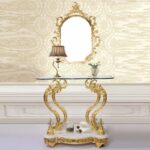 Golden Brass Console with Mirror HD-263 By Homey Design 9