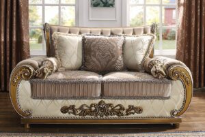Perfect Brown Loveseat Hd-25 By Homey Design | Mobilia Cleopatra Perfect Brown Loveseat HD-25 By Homey Design
