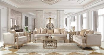Champagne 3PCs Sofa Set HD-625 By Homey Design