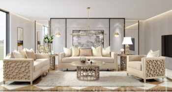 Luxury Champagne 3PCs Sofa Set HD-8911 By Homey Design