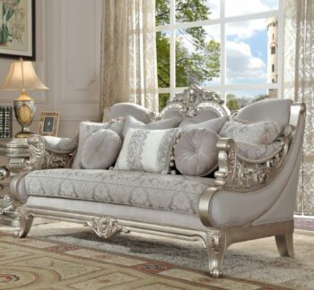 Metallic Silver Loveseat HD-2662 BY Homey Design
