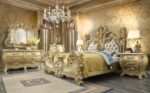 Metallic Gold HD-1801 4PCs Eastern King Bedroom Set By Homey Design 17