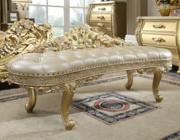 Metallic Gold HD-1801 Bench By Homey Design