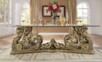 HD-1802 Homey Design Rectangle 7Pc Dining Set In Victorian Style Brown Finish Homey Design HD-1802 Collection Mobilia Cleopatra 14 HD-1802 Homey Design Rectangle 7Pc Dining Set In Victorian Style Brown Finish 14