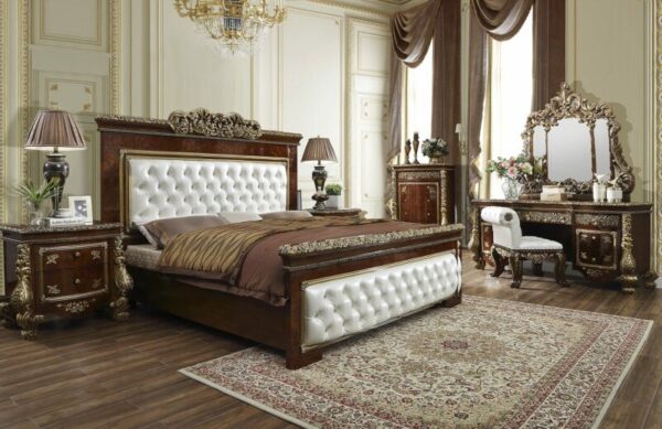 Dark Mocha & Metallic Gold 5PCs Eastern King Bedroom Set HD-1803 By Homey Design 8