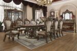 Dark Mocha & Metallic Gold 7PCs Dining Table Set HD-1803 By Homey Design 11