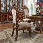 Dark Mocha & Metallic Gold 5PCs Round Dining Set HD-1803 By Homey Design Homey Design HD-1803 Collection Mobilia Cleopatra 13 Dark Mocha & Metallic Gold 5PCs Round Dining Set HD-1803 By Homey Design 13