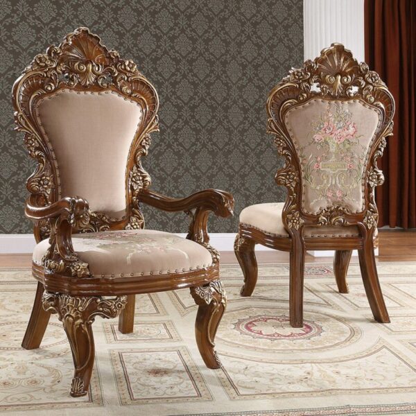 Dark Mocha & Metallic Gold 5PCs Round Dining Set HD-1803 By Homey Design 10