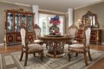 Dark Mocha & Metallic Gold Round Table HD-1803 By Homey Design 8
