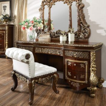 Dark Mocha & Metallic Gold Dresser HD-1803 By Homey Design