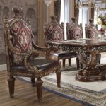 Burl & Metallic Antique Gold 9PCs Dining Table Set HD-1804 By Homey Design Homey Design Special Orders Mobilia Cleopatra 10 Burl & Metallic Antique Gold 9PCs Dining Table Set HD-1804 By Homey Design 10