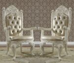 White & Gold Brush Highlights Finish 9PCs Dining Set HD-1806 By Homey Design 13