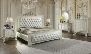 White Gloss Eastern King Bedroom Set HD-8091 By Homey Design 8