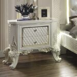White Gloss & Gold Brush Highlights Finish 5PCs California King Bedroom Set HD-8091 By Homey Design 17