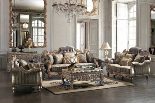Metallic Gold & Silver Blend 3PCs Sofa Set HD-287 By Homey Design 4