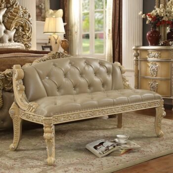 Mohawk Pickle Frost & Metallic Antique Silver Bench HD-8015 By Homey Design