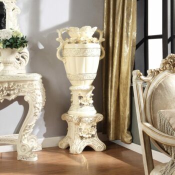 Ceramic White & Gold Vase HD-1862 By Homey Design