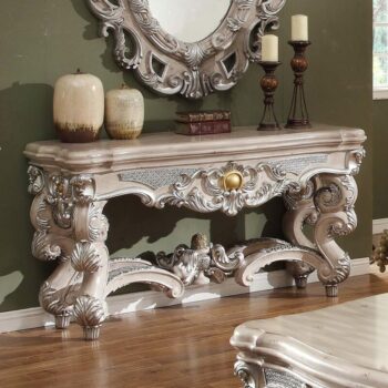 Metallic Silver Console Table HD-8001 By Homey Design