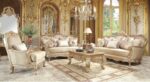Metallic Gold & Belle Silver 3PCs Sofa Set HD-8925 By Homey Design 11