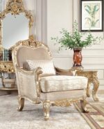 Metallic Gold & Belle Silver 3PCs Sofa Set HD-8925 By Homey Design 12