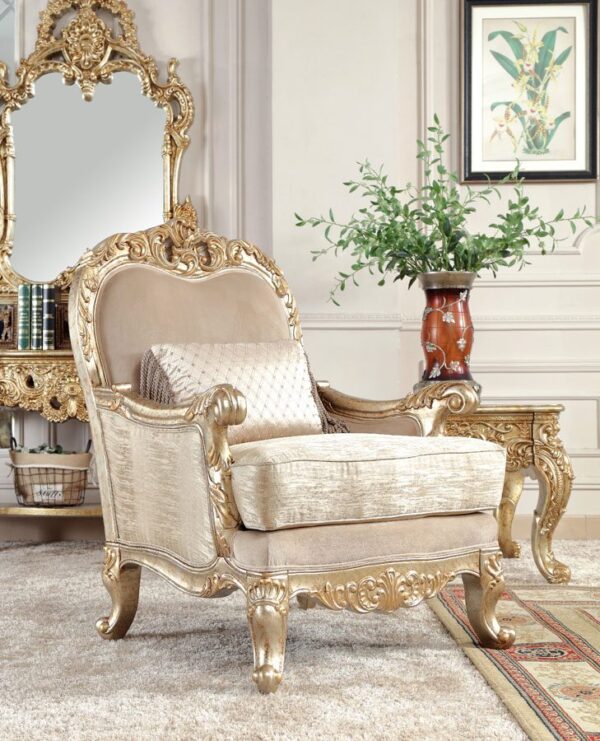 Metallic Gold & Belle Silver Accent Chair HD-8925 By Homey Design 4